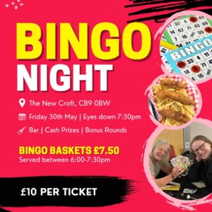 Bingo Ticket - Friday 30th May 2025