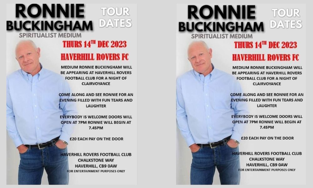 The New Croft are very happy to be hosting another clairvoyant evening with the amazing Ronnie Buckingham this Thursday 14th December!